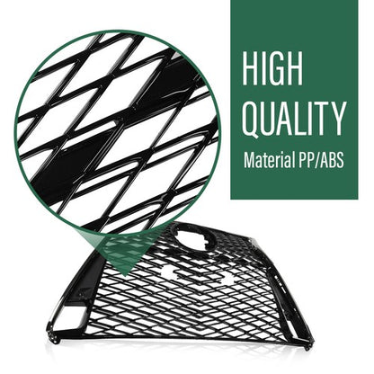 Solid Spare Fit For 2017-2022 Lexus IS250 IS350 F Sport Front Grille Grill Set Black