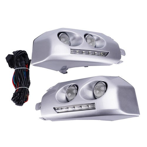 For 2007-14 Toyota Fj Cruiser Chrome LED Bumper Fog Light DRL W/Wiring+Bulbs 2pc