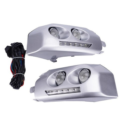 For 2007-14 Toyota Fj Cruiser Chrome LED Bumper Fog Light DRL W/Wiring+Bulbs 2pc