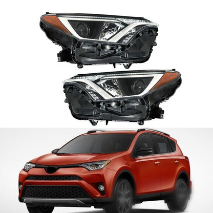Solid Spare Headlights Halogen For Toyota Rav4 2016 2017 18 Tube Bar Driver+Passenger Side