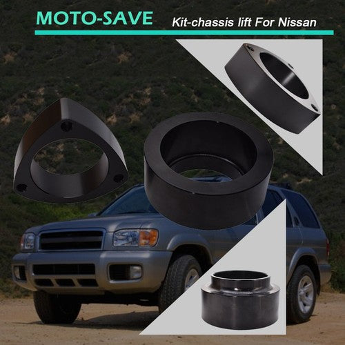 Solid Spare 2.5" Front + Rear Lift Kit Black For 1996-2004 Nissan Pathfinder Infiniti QX4