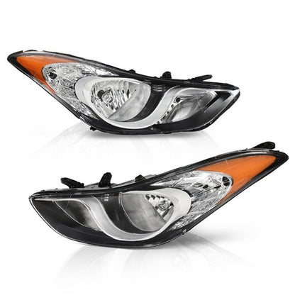 Solid Spare Fit For 2011-2013 Hyundai Elantra Headlight Assembly Left Right Halogen Headlamp
