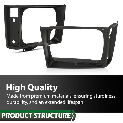 Solid Spare 2Pcs Fit For 1982-1990 Chevrolet S10 Blazer GMC S15 Jimmy Headlight Trim Bezel