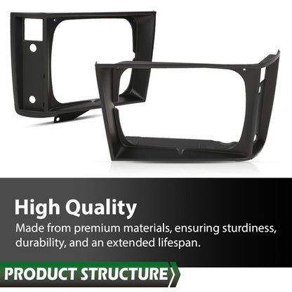 Solid Spare 2Pcs Fit For 1982-1990 Chevrolet S10 Blazer GMC S15 Jimmy Headlight Trim Bezel