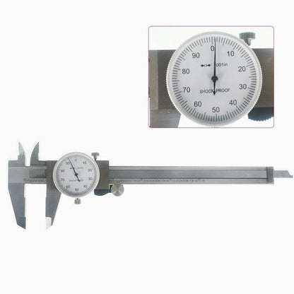 Solid Spare 6" DIAL CALIPER CARBON STEEL SHOCKPROOF .001" OF ONE INCH