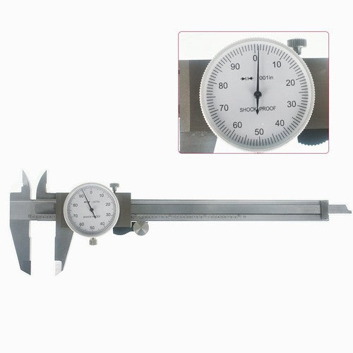 Solid Spare 6" DIAL CALIPER CARBON STEEL SHOCKPROOF .001" OF ONE INCH