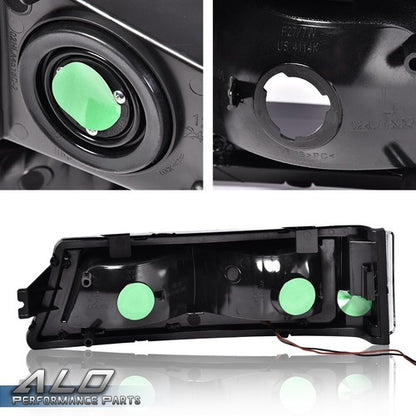 Solid Spare LED DRL Black Housing Clear Corner Headlights+Bumper Fit For 2003-2006 Silverado
