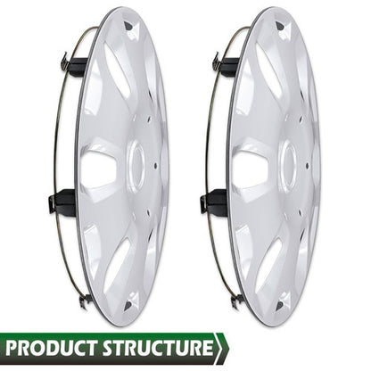 Solid Spare Fit For 10-13 Ford Transit Connect Van 15" Wheel Cover Hubcap Silver 2pcs