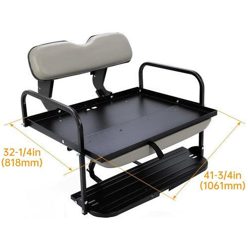 Solid Spare Rear Back Seat Kit Flip Folding For Yamaha G14 G16 G19 G22 Golf Cart Gray