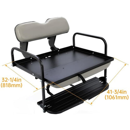 Solid Spare Rear Back Seat Kit Flip Folding For Yamaha G14 G16 G19 G22 Golf Cart Gray