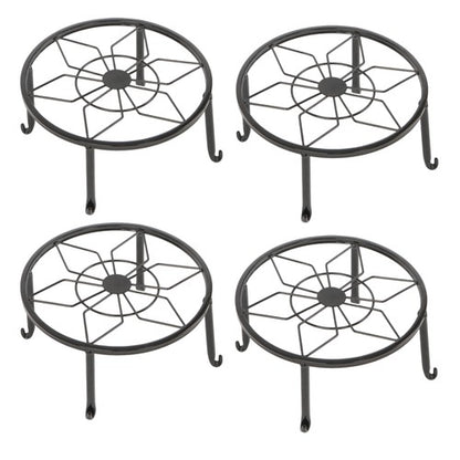 Solid Spare 4 Pack 9inch Black Metal Plant Stands Heavy Duty Plants Holder Flower Pot Stand