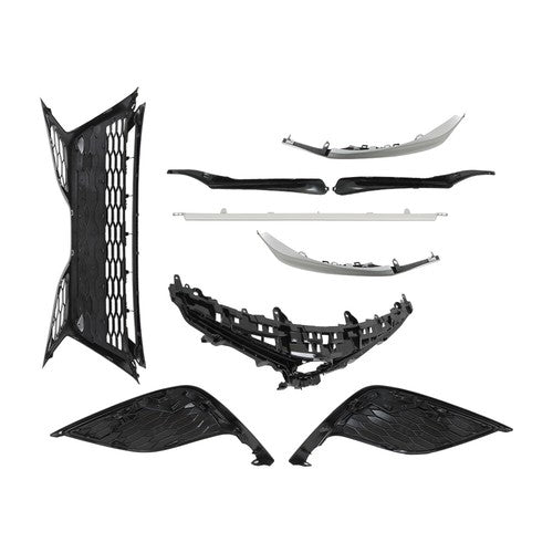 Solid Spare For Toyota Camry SE 2021 2022 2023 Front Upper And Lower Bumper Grilles 9Pcs