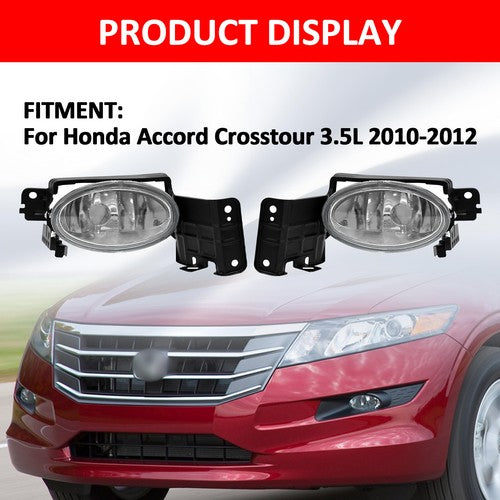 Fit Honda Accord Crosstour 3.5L 2010-2012 Front Bumper Fog Lights Lamp W/Bezel