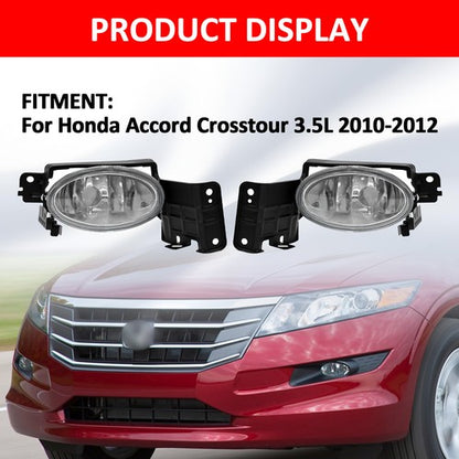Fit Honda Accord Crosstour 3.5L 2010-2012 Front Bumper Fog Lights Lamp W/Bezel