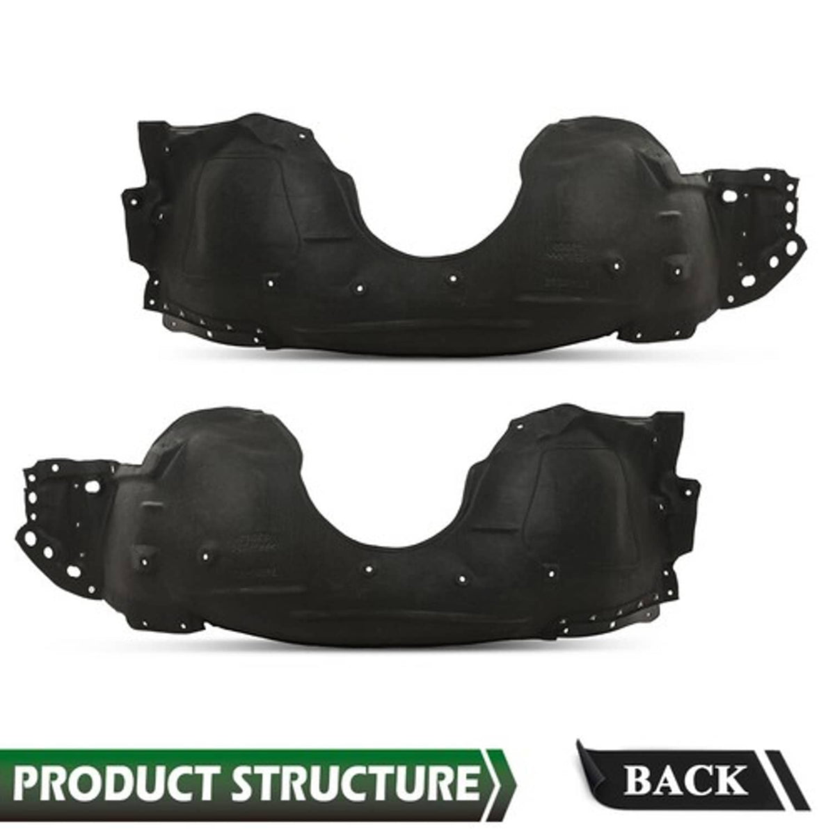 Solid Spare Front Fender Liner Splash Shield Left+Right Side Fit For 2018-2021 Honda Accord