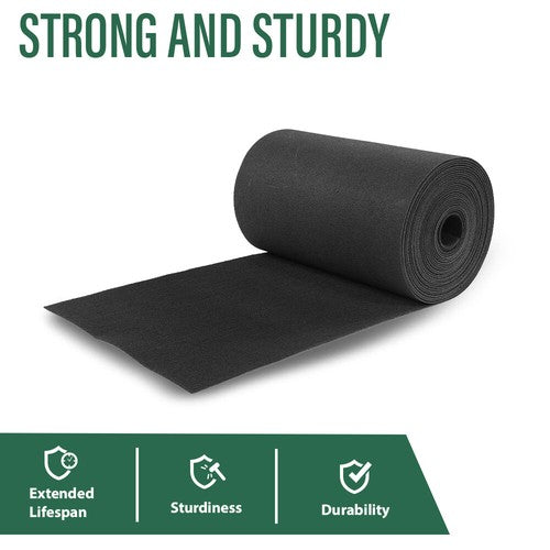 Solid Spare 18" x 50' Ribbed Bunk Carpet / Marine Boat Trailer Runners / Outdoor - Black