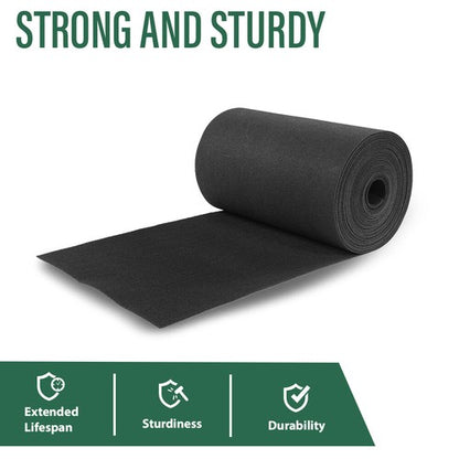 Solid Spare 18" x 50' Ribbed Bunk Carpet / Marine Boat Trailer Runners / Outdoor - Black