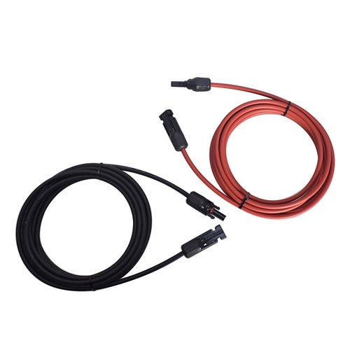 Solid Spare 1 Pair 12AWG 15ft Black+Red Solar Panel Extension Cable Wire Connector
