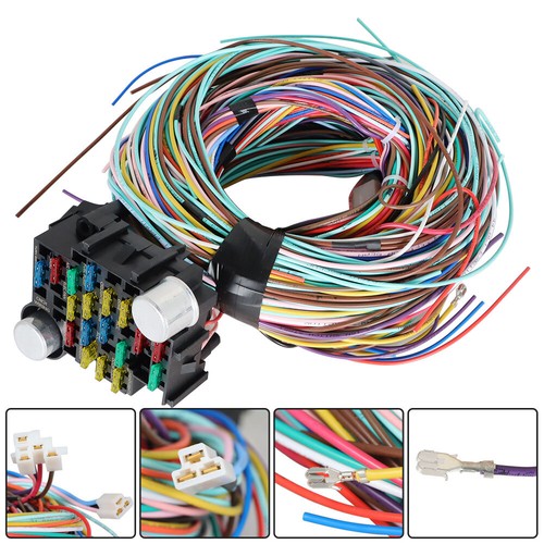 Solid Spare For Chevy Ford Hotrods 21 Circuit Wiring Harness Universal X-long Wires 12V