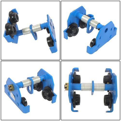 Solid Spare 4400 LBS/2 Ton 65-180mm Adjustable Dual Wheels I-Beam Hand Trolley Alloy Steel