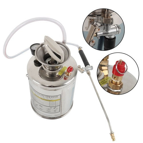 Solid Spare 1 Gallon 4L Pump Sprayer w/ 3ft Reinforced Hose Stainless Steel Sprayer