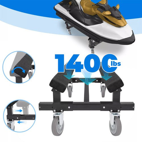 Solid Spare 23"x17" 1400lbs Capacity Watercraft Dolly Boat Jet Ski Stand Storage Cart