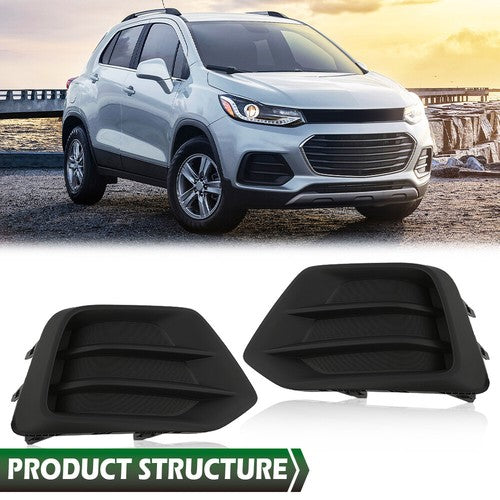 Solid Spare Front Bumper Insert Fog Light Cover Left+Right Fit For 2017-2022 Chevrolet Trax