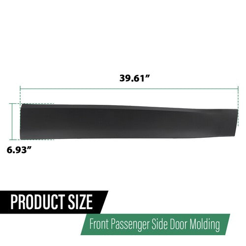 Solid Spare Side Door Body Molding Trim Front Right Side Fit For 2014-2023 Jeep Cherokee