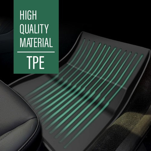 Solid Spare TPE Floor Mats Liners Fit For 2024-2025 Tesla Model 3 Highland All-Weather