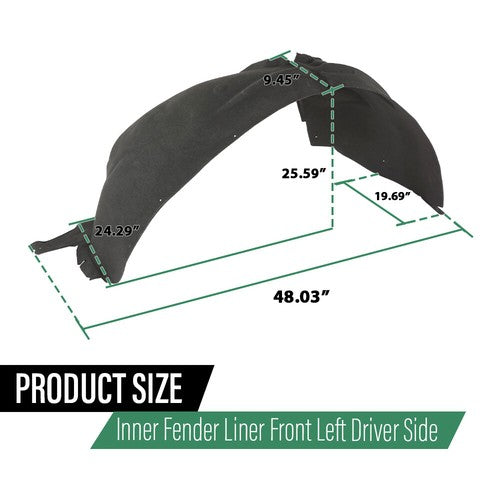 Solid Spare Front Inner Fender Liner Splash Shield Left Fit For 2019-2024 Chevrolet Blazer