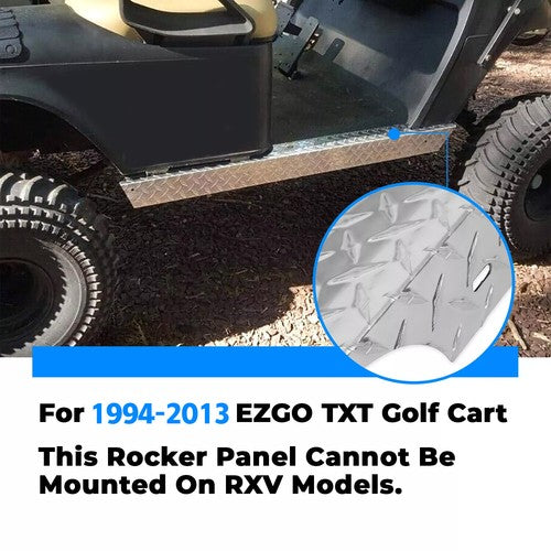 Solid Spare Aluminum Diamond Plate Rocker Panel Side Covers For EZGO TXT Golf Cart 1994-2013