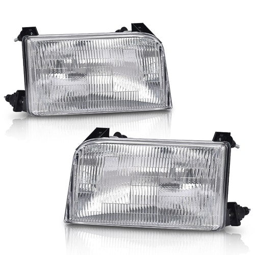 Solid Spare Halogen Headlights Lamps Fit For 1992-1996 Ford F-150 Driver & Passenger Side