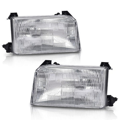 Solid Spare Halogen Headlights Lamps Fit For 1992-1996 Ford F-150 Driver & Passenger Side
