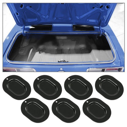 Solid Spare New 7PC Metal Trunk Floor Pan Drain Plug Plate Set Firebird Camaro GTO Chevelle