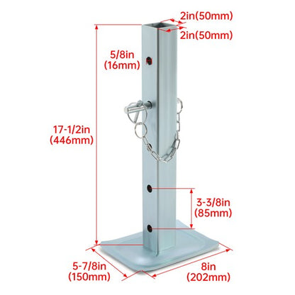 Solid Spare 8000lbs Jack Stand Drop Leg Foot Pad For Square Jacks W/ 2'' Tube Trailer Camper