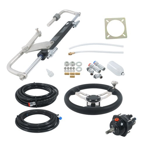 Solid Spare 90HP Hydraulic Outboard Steering Kit 20ft Boat Marine System For Single Station