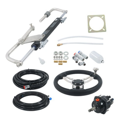 Solid Spare 90HP Hydraulic Outboard Steering Kit 20ft Boat Marine System For Single Station