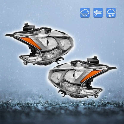 Solid Spare For Nissan Maxima 2009-2014 Chrome Halogen RH+LH Headlights Assembly Projector
