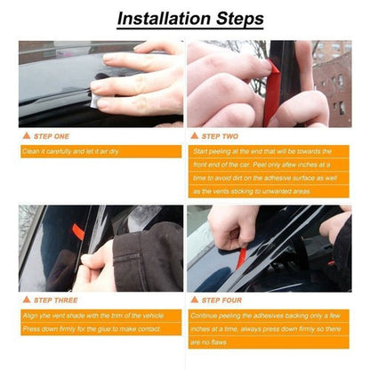 Solid Spare Window Visor Gear Fit For Honda Accord 2008-2012 4Door Sedan 3D Wavy 4PCS