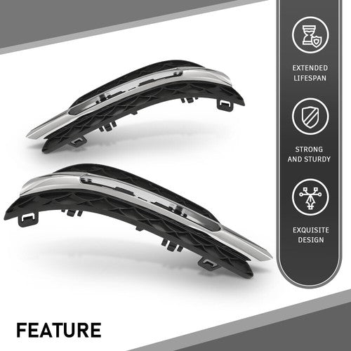 Solid Spare Fit For 2012-2015 Mercedes Benz C-Class Daytime Running Light Cover Left+Right