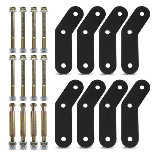 Solid Spare 2" Front + Rear Shackle Relocation Lift Kit Fit For 1987-1995 Jeep Wrangler YJ
