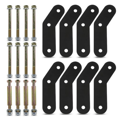 Solid Spare 2" Front + Rear Shackle Relocation Lift Kit Fit For 1987-1995 Jeep Wrangler YJ
