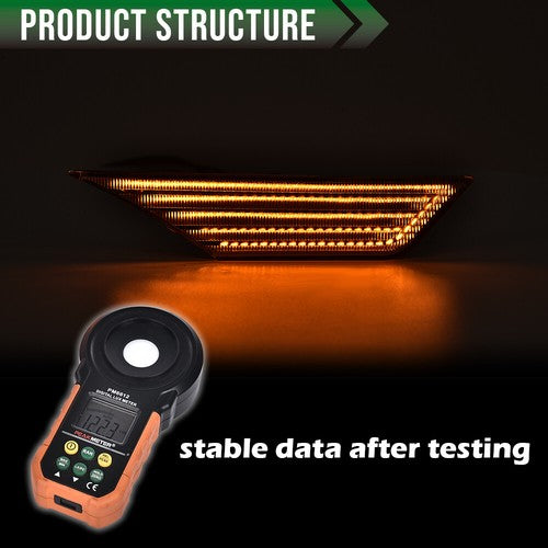 Solid Spare Fit For 16-20 Honda Civic White Bumper Reflector Side Marker Lights LED Lamp