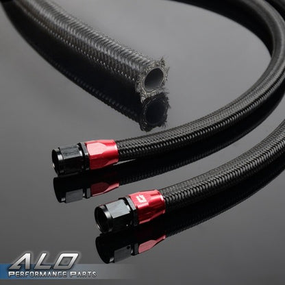 Solid Spare New 5M 6AN Black Nylon Braided Oil Fuel Hose Line & Adapter End Fittings