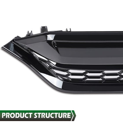 Solid Spare Fit For 2020-2022 Honda CR-V CRV BlackFront Bumper Upper Honeycomb Grille Grill