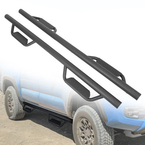 Solid Spare Running Boards For Toyota Tacoma 2005-2023 Black Double Cab Side Steps Nerf Bar