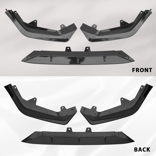 Front Bumper Spoiler Lip Splitter Carbon Fiber Print For 2022-2024 Honda Civic