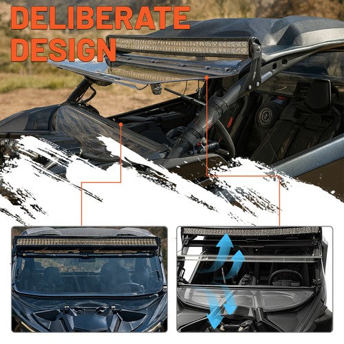 Solid Spare 2-IN-1 Flip Front Clear Windshield W/Hardware For Can-Am Maverick X3 2017-2025