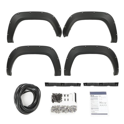 Solid Spare 4pcs Pocket Rivet Style Wheel Fender Flares Fit For 2016-2022 Toyota Tacoma