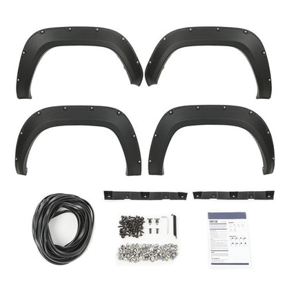 Solid Spare 4pcs Pocket Rivet Style Wheel Fender Flares Fit For 2016-2022 Toyota Tacoma